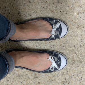 Navy coach slip on sneakers